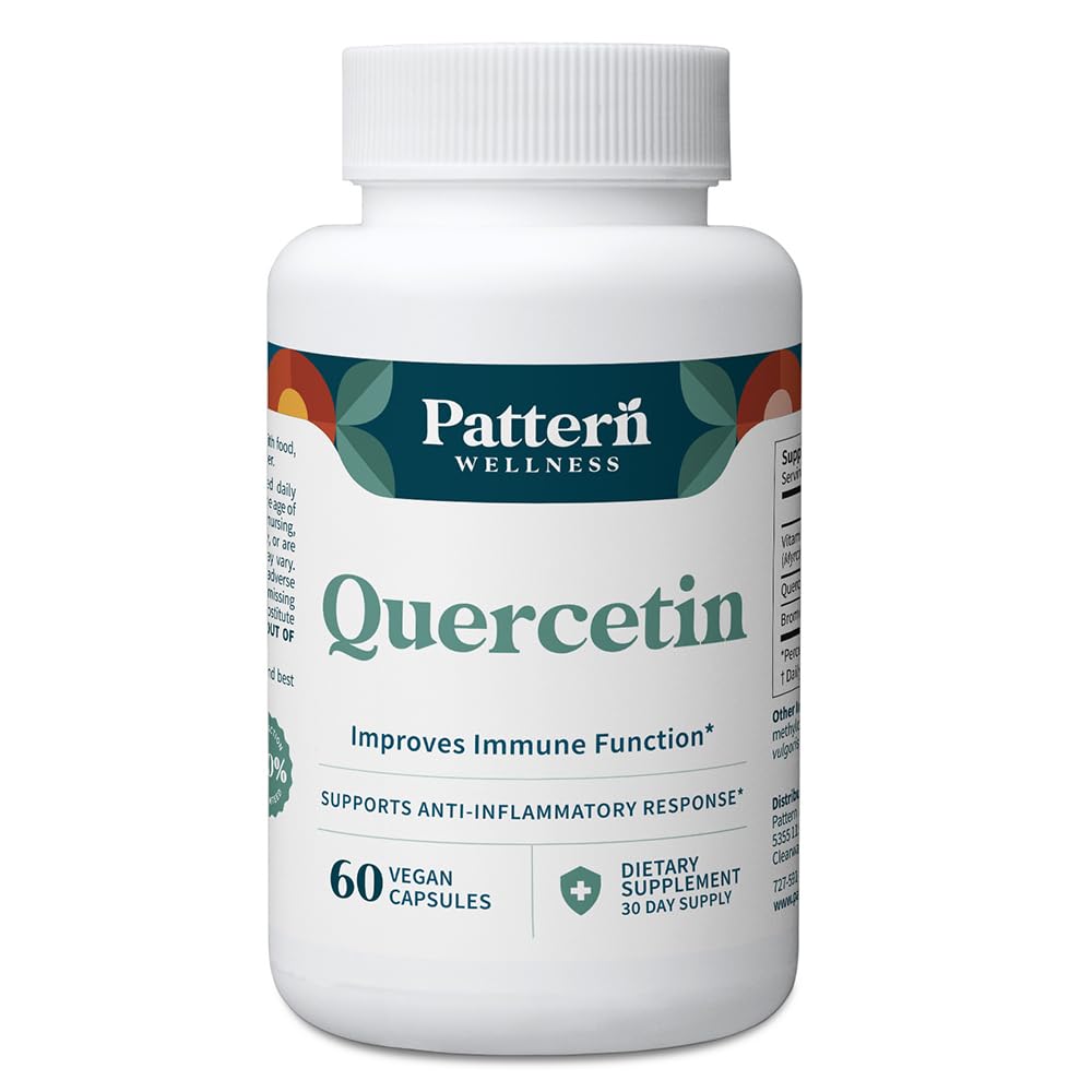 איכות הסביבה Quercetin בתוספת Bromelain - Immune Function & cell Health Support - Antioxidant & Whole Body Wellness - 60 קפסולות טבעוניות