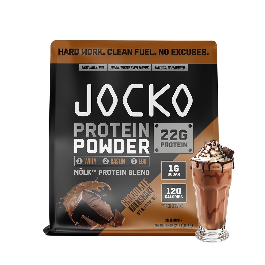 שמן Jocko דלק Mölk Whey חלבון אבקת 22g חלבון - נמוך סוכר מונק תערובת - שריר התאוששות וצמיחה, Packaging May Vary (26 משרתים, חלב שוקולד)