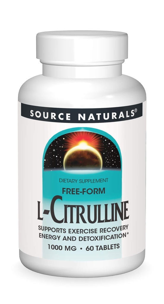 מקור טבעי L-Citrulline - תמיכה בהחלמה, אנרגיה ו Detoxification *, 1,000 מ"ג - 60 טבליות