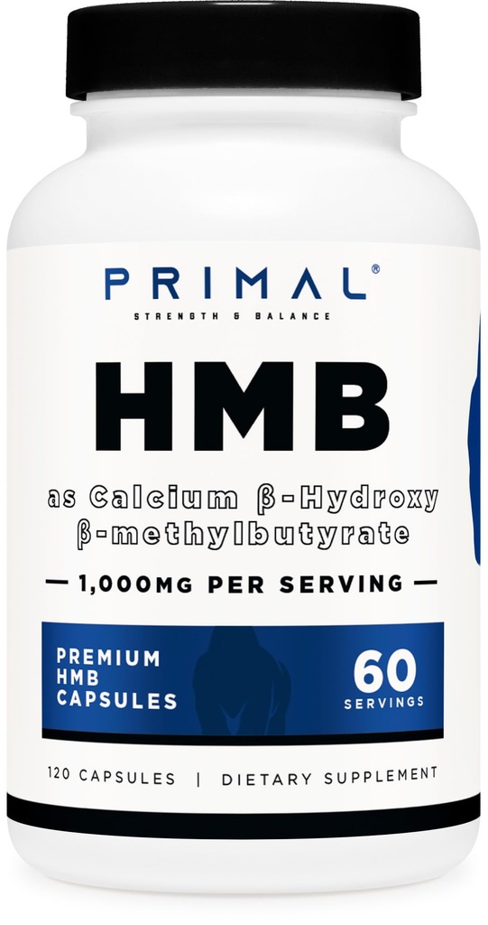 פרימי HMB (1000mg, 120 קפסולות) | Athlete Formula, Gluten-Free, non-GMO, 60 משרתים