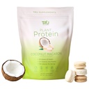 TRU תוספי אבקת חלבון מבוססת צמחי, BCAA, EAA, 20g טבעוני בראון אורז & פי חלבון, 100 קלוריות, 27 ויטמינים, לא פלאבומים מלאכותיים 25 משרתים (Coconut Macaron)