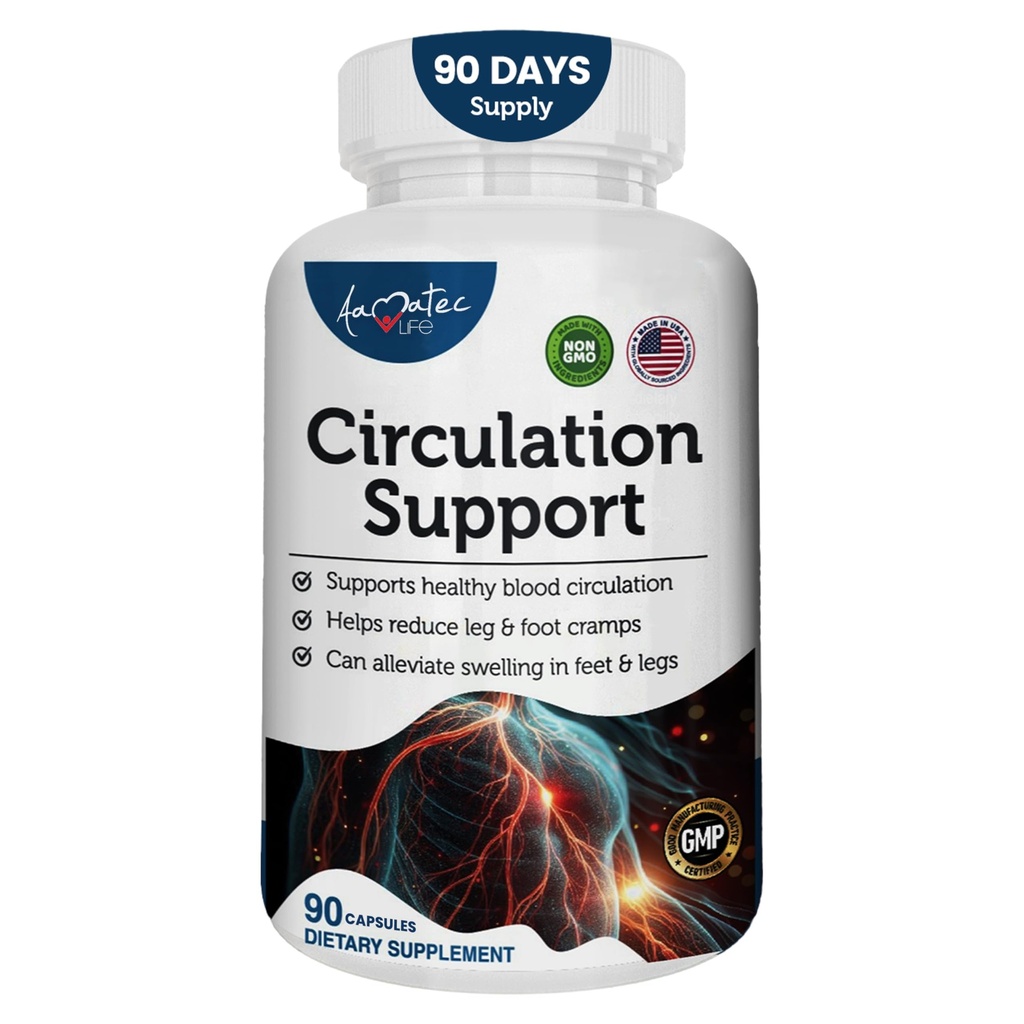 Blood Circulation תומך תוספת של Arteries & Veins Health- Natural Cardiovascular Pills עם L-Arginine, ג'ינג'ר Root-מקדם זרימת דם בריאה ובריאות הלב - 90 קפסולות