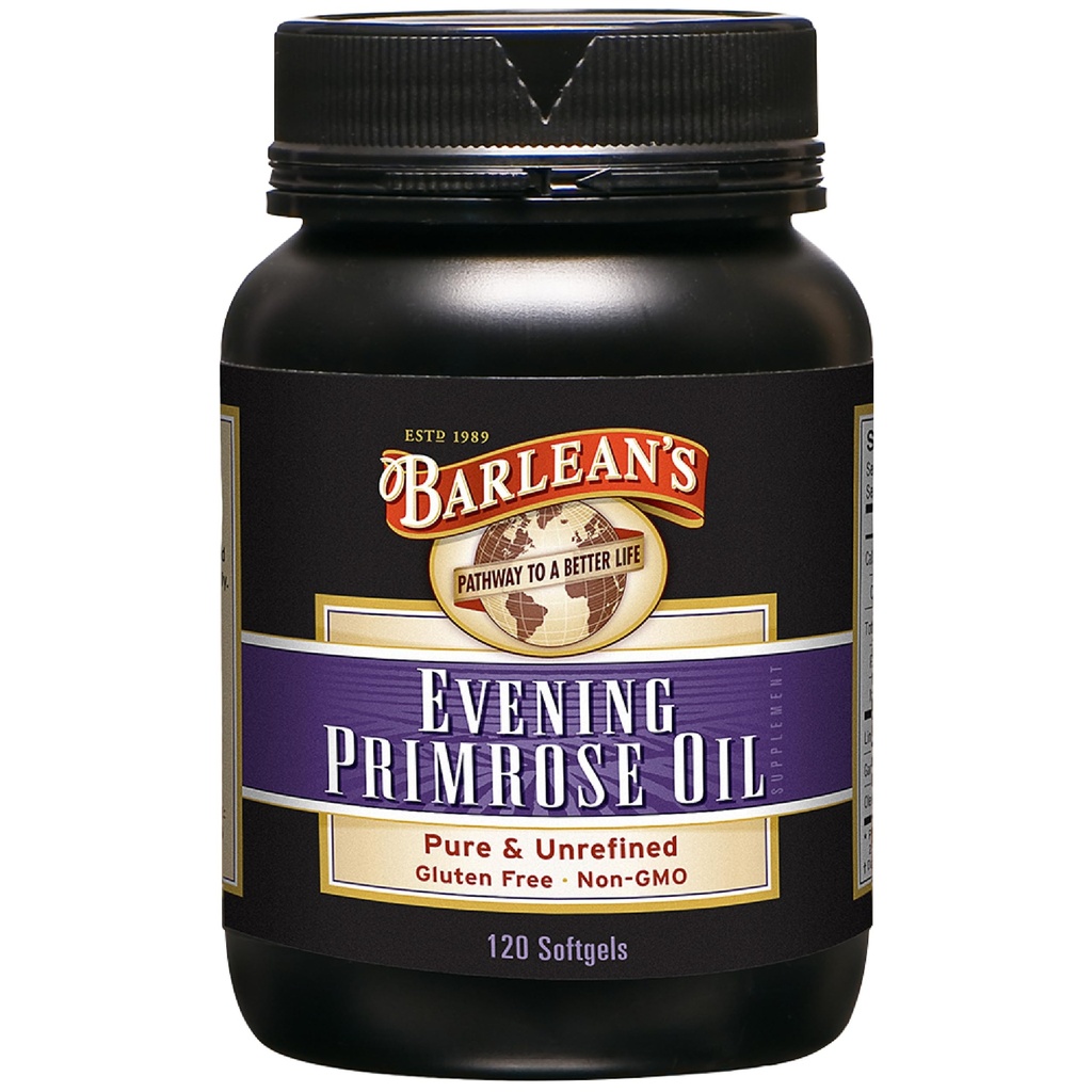 Barlean's Evening Primrose Oil קפסולות, תוסף GLA לגברים ונשים, עור בריא, תמיכה בשומן וכוח העצם 1300 מ"ג Softgels, 120 Count Count