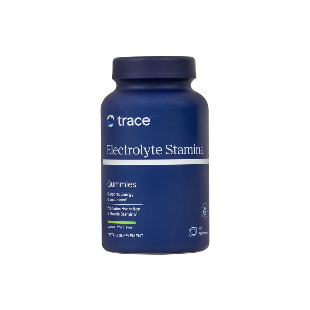 Trace מינרלים Electrolyte Stamina Gummies - תוספת אלקטרוליטית נוח לתמוך הידרה - תמיכה אנרגיה אופטימאלית - שריר Stamina - טבעוני - לימון Lime - 90 Count (30 משרתים)