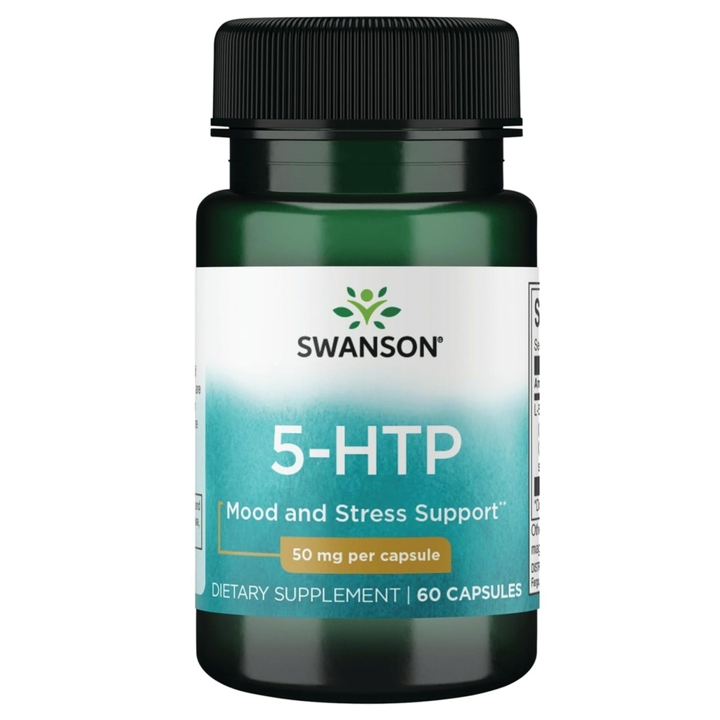 Swanson Premium Amino Acid 5Htp - תוספת כוח - 50 מיליגרם 60 קפסולות