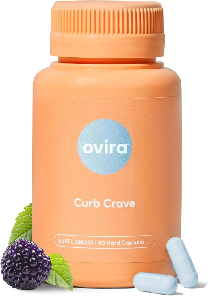 Ovira Curb Cravings תוספי - מכיל CHRONOBLOCK, קפסולות תמיכה באנרגיה, תוספי תזונה לגברים ונשים, Chromium 100 מ"ג