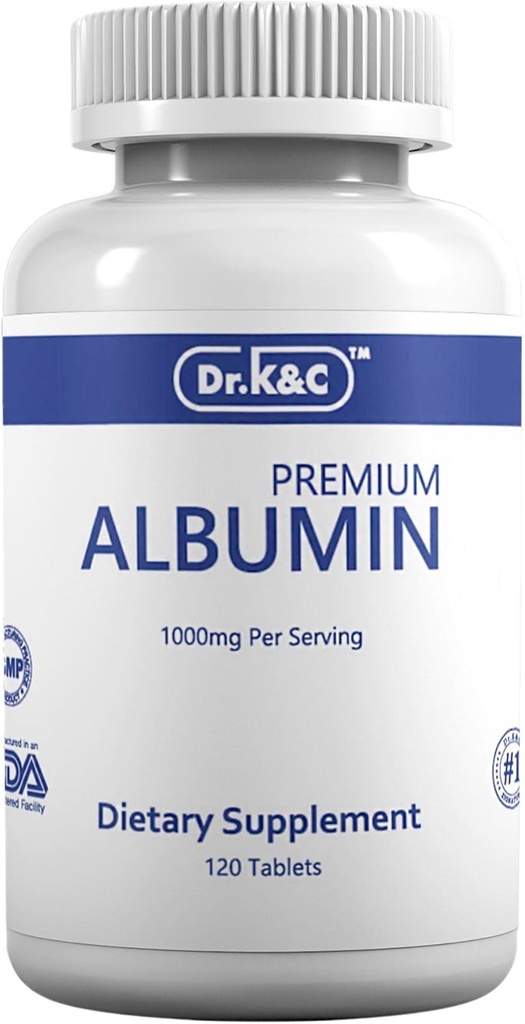 Dr.K & C Premium Albumin חלבון תוספת כוח 1000 מ"ג 120 טבליות בריאות Kidney Liver לקדם את כללי איכות אנרגיה תמיכה חיים איזון 1pk