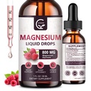 (2 Pack) Magnesium Glycinate נוזל טיפות | 1000 מ"ג נוזל Magnesium Complex with D3, L-thea & GABA עבור אנרגיה, שינה, עצב, עצבנות גבוהה, Raspberry Flavor