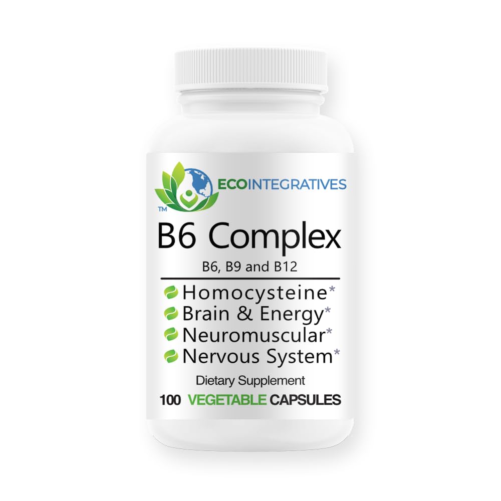 ויטמין B6 מורכב ויטמין B6, B9 Folate, B12 Methylcobalamin תומך Cardiovascular, Neuromuscular, Nervous System, Homocysteine, Energy, Blood Cell & Bone Health 100s