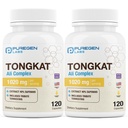 Puregen Labs Tongkat Ali לחלץ 200 עד 1 עבור גברים, 1020 מ"ג לשרת, [High Potency] סך 240 קפסולות - תמיכה בריאות של גברים עם 20mg Tribulus Terrestris | Non-GMO, Gluten Free, Made in USA