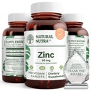 טבעי Nutra Zinc Gluconate 50 מ"ג תוספת לתמיכה Immune, מקדם בריאות העור, מספק Ease מן שפעת & Cold, Boost Learning & Memory, Enhance Taste & Smell, Gluten Free 50 מ"ג 100 טבליות טבעוניות