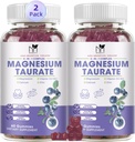 2 Pack Magnesium תוסף - Magnesium Turate Magnesium Glycinate מסטיקמי עם Magnesium Aspartate, Malate, Chewable Magnesium Complex for Sleep,שרירים, and Heart Health Support
