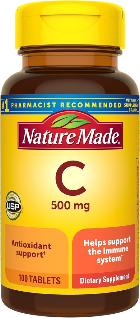 הטבע יצר ויטמין C 500 מ"ג קפטון, 100 Count, עבור תמיכה ב- Immune, Gluten Free