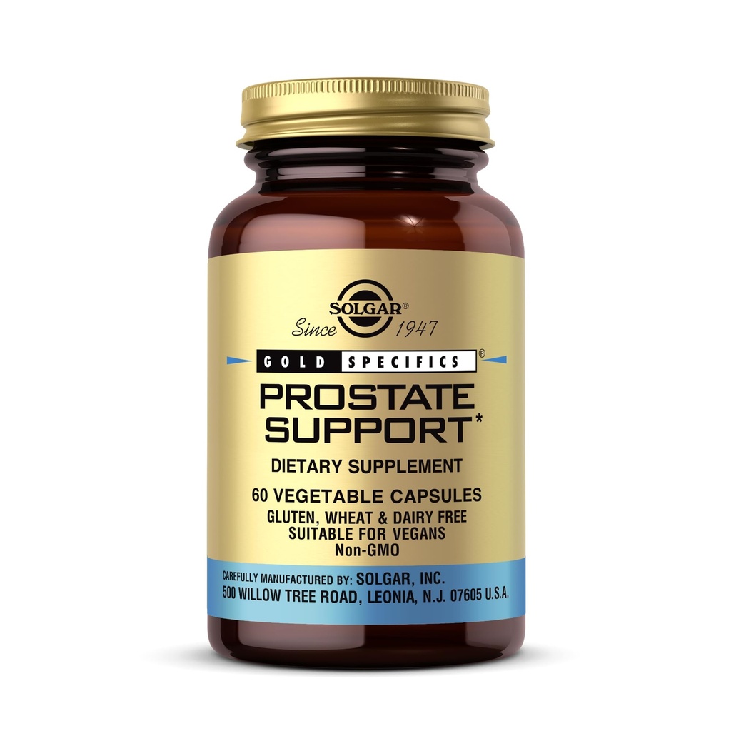 Solgar Prostate Support - 60 קפסולות ירקות - non-GMO, טבעוני, Gluten Free & Milk Free - 30 משרתות