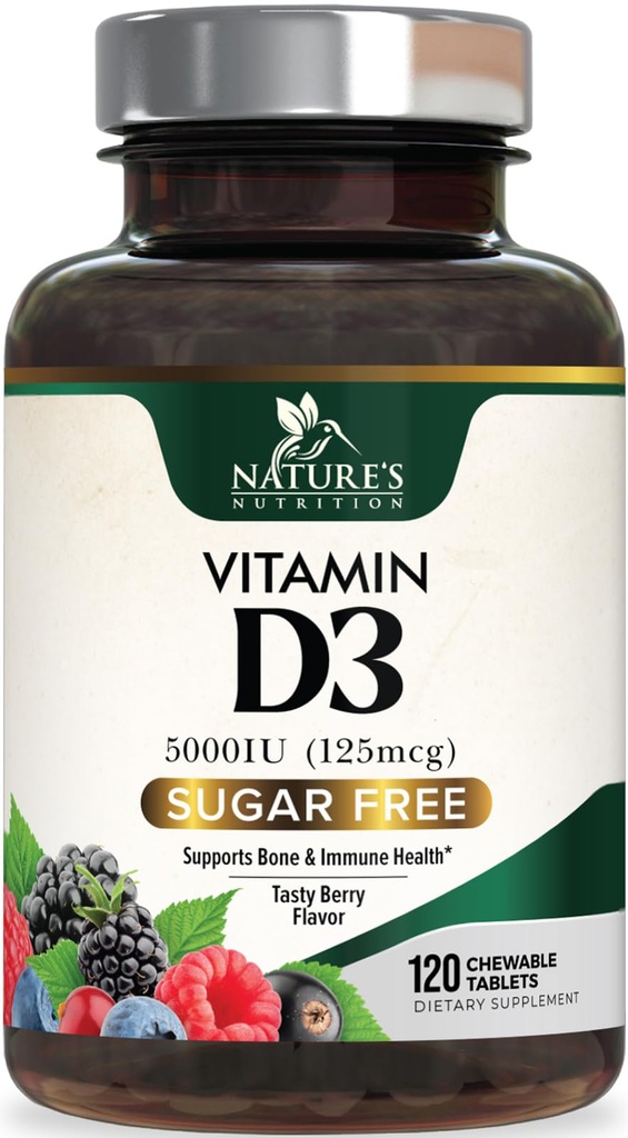 ויטמין D3 5000 IU (125 mcg) ויטמין D תוספת תוספת תוספת תוספת תוספת תוספת תוספת תוספת תוספת ויטמין D עבור Immune תמיכה בריאות - עצם, שיניים ושרירים תוספי - סוכר חינם, non-GMO, Gluten Free - 120 טבליות