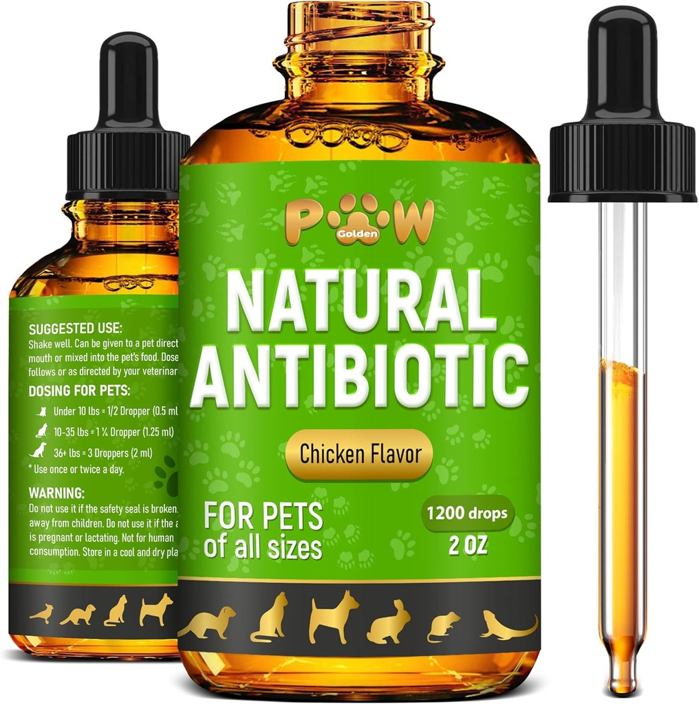 כלב אנטיביוטיקה עם עוף פלאמור | NZat Antibiotics for זיהומים, UTIs, Allergies, Runny Nose | תמיכה מזיקה | מגוון Breeds and Ages | Cranberry in theקומפוזיציה | 2 Oz