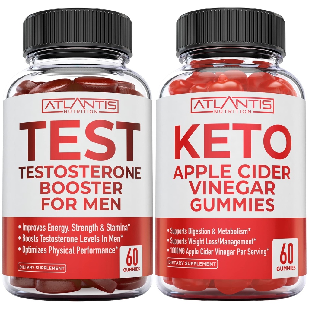 Atlantis Nutrition טסטוסטרון Booster 60 חניכיים + Keto Apple Cider Vinegar 60