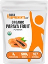 BulkSupplements.com אורגני Papaya אבקת פירות - אבקת פלאדורינג, מקורו של Carica Papaya פירות - Gluten Free, 3g לשרת, 500g (1.1 lbs) (Pack של 1)