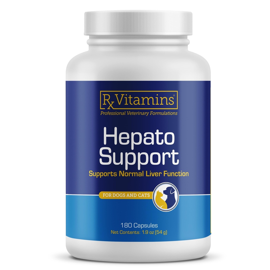 Rx ויטמינים Hepato תמיכה לכלבים וחתולים - תוספי תמיכה Liver עם חלב מחט עבור כלבים וחתולים - תוספת כלב hepatic בשפע עם תרכובת ויטמין B - 180 קפסולות