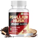 BeBEFEN Psyllium Husk קפסולות 2400 מ"ג עם Black Pepper - 2 חודשים אספקה - Daily Soluble סיבים לבריאות Gut - Non-GMO ו- Gluten-Free Formula