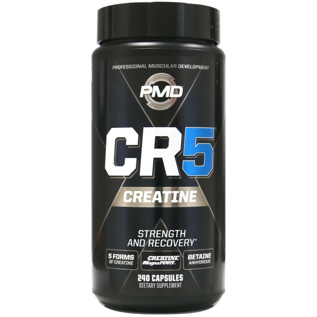 PMD Sports CR5 Professional Creatine Complex - שיפור התאוששות, צמצום Soreness, Lean שריר מס מקבלר - Power 5 Creatine Band for Power, Endurance, ושיקום (240 קפסולות קריאטין)