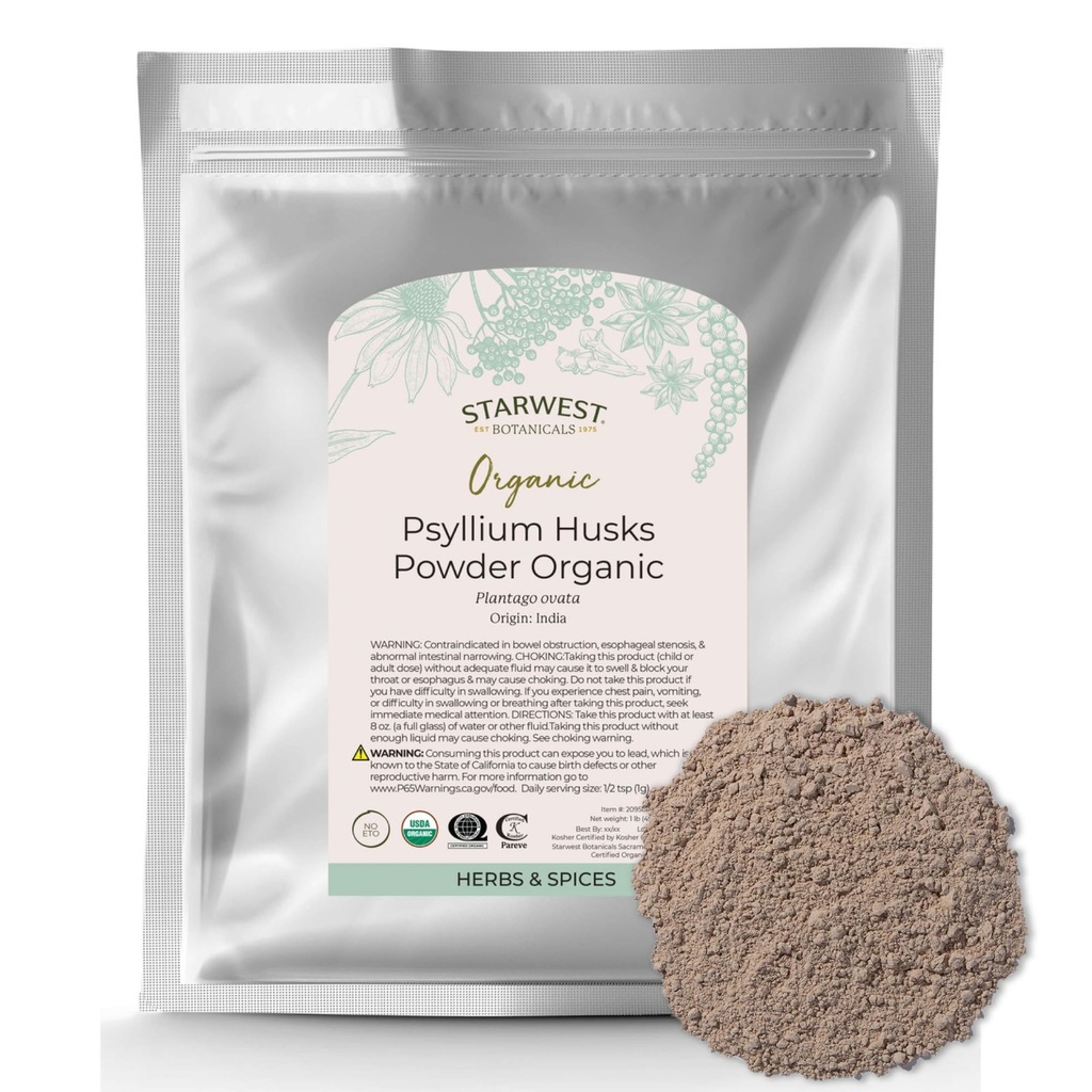 Starwest Botanicals Organic Psyllium Husk אבקת 1 פאונד