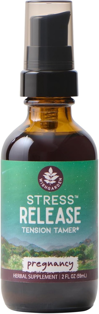 WishGarden Herbs Stress לשחרר הריון - תוספי מזון צמחי טבעי עם לימון Balm & Chamomile, תמיכה Adrenal הריון ו Postpartum מקדם הירגעות ו Calm, 2oz
