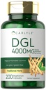 קרליל DGL Deglycyrrhizinated Licorice קפסולות | 200 Count | 4000 מ"ג | Vegetarian, non-GMO & Gluten Free Supplement