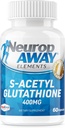 NeuropA Always Elements S-Acetyl-Glutathione 400 מ"ג Acid Resistant כמוסות 60ct (60 400 מ"ג קפסולות Per Bottle) 3rd Party Tested Made in a cGMP Facility