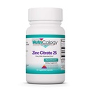 תוספי תזונה Zinc Citrate - 25mg Zinc for Men & Women, Immune Support, Pure, Well-Absorbed, Well-Tolerated, Traceמינרל, Vegetarian כמוסות - 60 Count