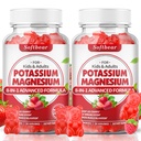 חניכיים רכות פוטאסום למבוגרים, תוספת גבוהה Absorption Magnesium Potassium עם ויטמין B6 עבור Cramps & שריר בריאות סוכר חינם סטרויברי 120 חניכיים