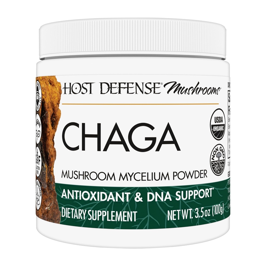 אבקת Chaga הגנה מארחת - Immune System Support Supplement - אבקת Chaga Mushroom לתמיכה בפעילות אנטי-חמצן - תוספת Dietary Mushroom - 3.5 oz (66 משרתים)