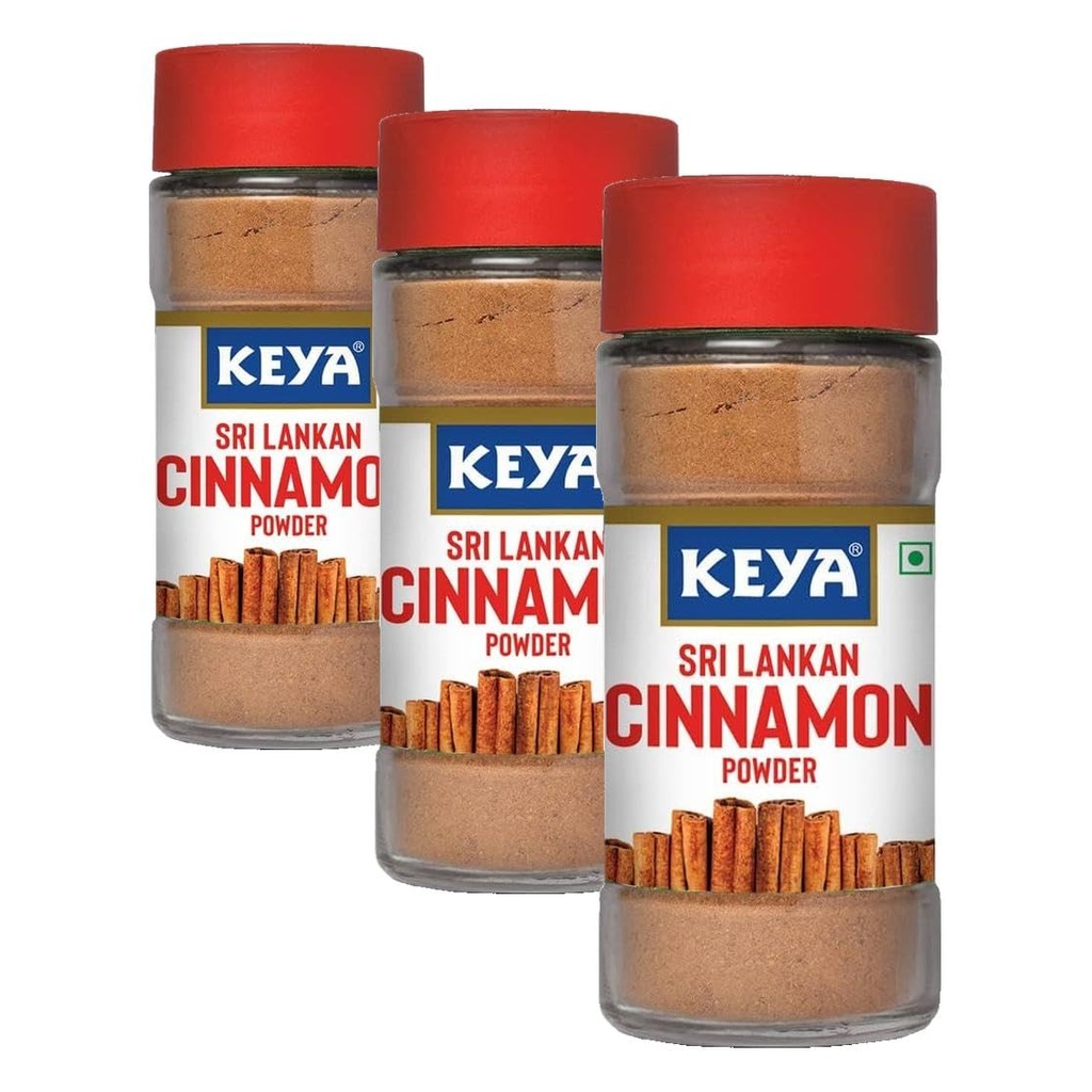 Keya Pure and Natural Cinnamon Powder with Genuine Source Certification, 50g (Pack of 3)
