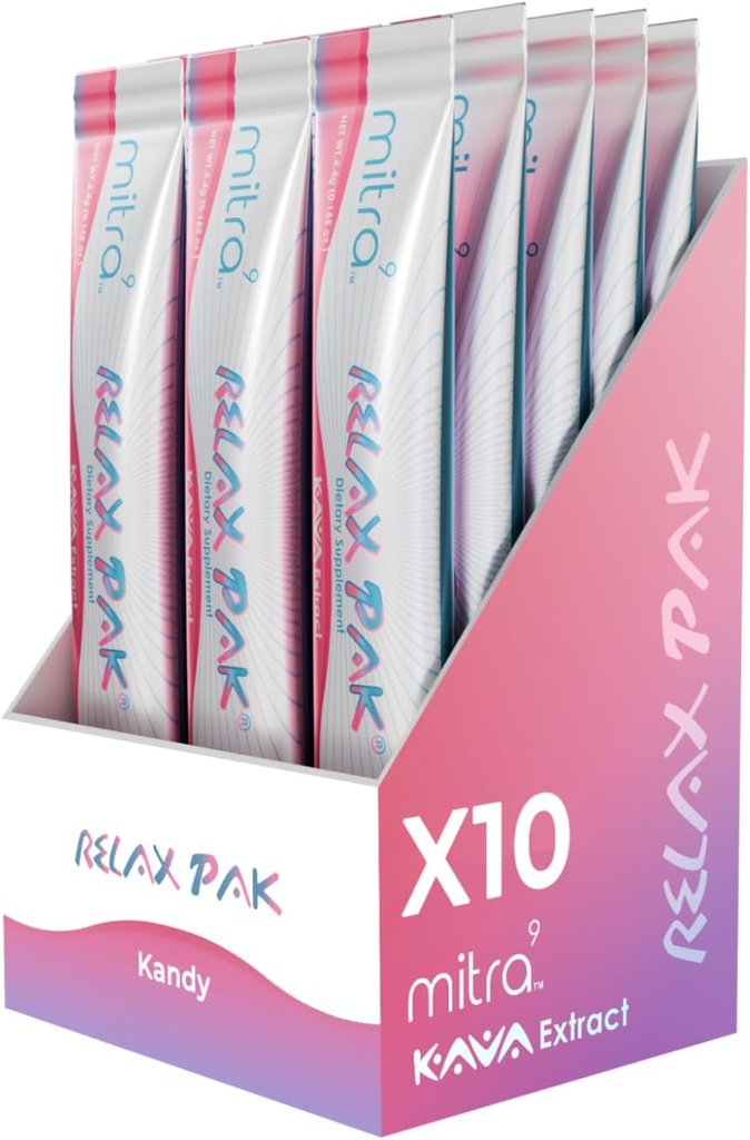 Mitra9 Kava אבקת להירגעPak - Kandy Kava לחלץ אבקת Packets | Mood Enhancer | Plant Based | מקדם Calm & Clarity | Easy Open Single-שרת Sticking Stick (10)