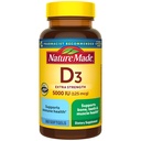 הטבע עשה ויטמין D3 5000 IU (125 mcg) Softgels, תוספת ויטמין D עבור העצם ו- Immune בריאות תמיכה, 360 ספירה, 360 יום אספקה