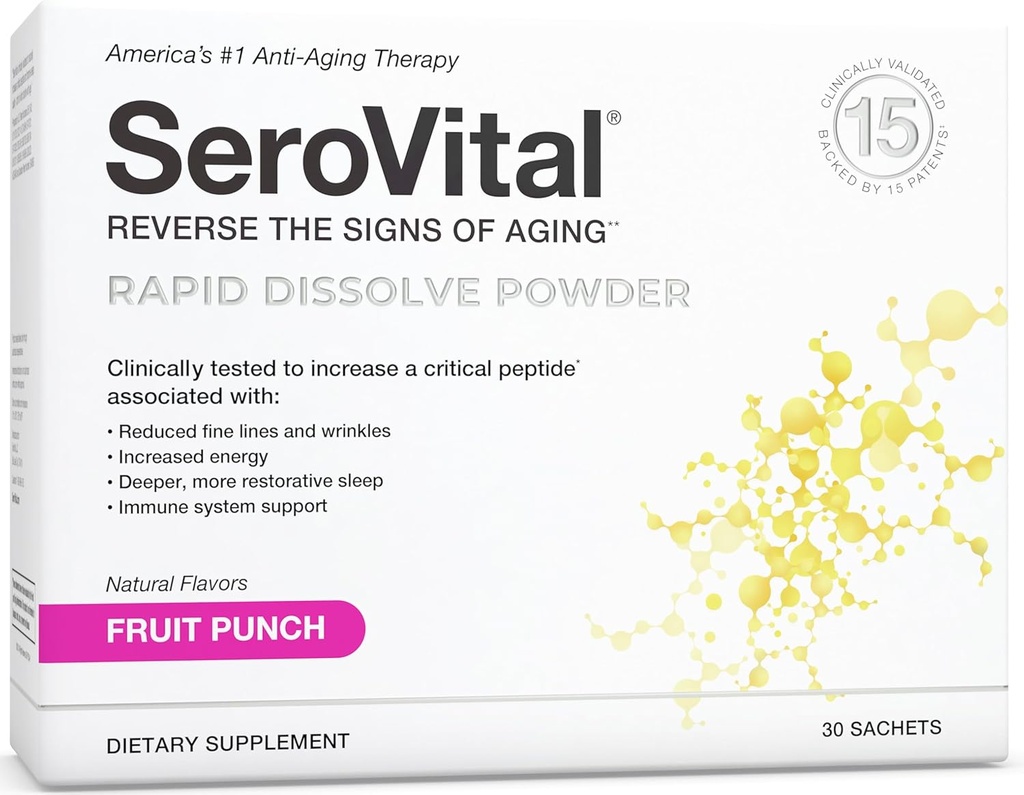 Serovital Rapid Dissolve אבקה - תוספת נגד נשים, הטבות עור, אנרגיה ושינה טובה יותר