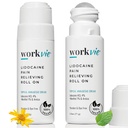 Lidocaine Roll On Pain Relief Cream 2pk כוח מקסימלי - Arnica, Menthol, Aloe Vera - Soothing הקלה עבור שרירים ופרקים - Sensitive Skin Friendly