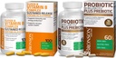 Bronson Probiotic 50 מיליארד CFU + Prebiotic עם Apple Polyphenols & Pineapple פירות לחלץ + ויטמין B Complex Sustained לשחרר