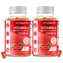 Vitamatic Sugar Free ויטמין A 25000 IU Gummies (Retinyl Palmitate) - Natural Strawberry Flavor - 120 מטבוליזם מבוסס Pectin (2 בקבוקים)