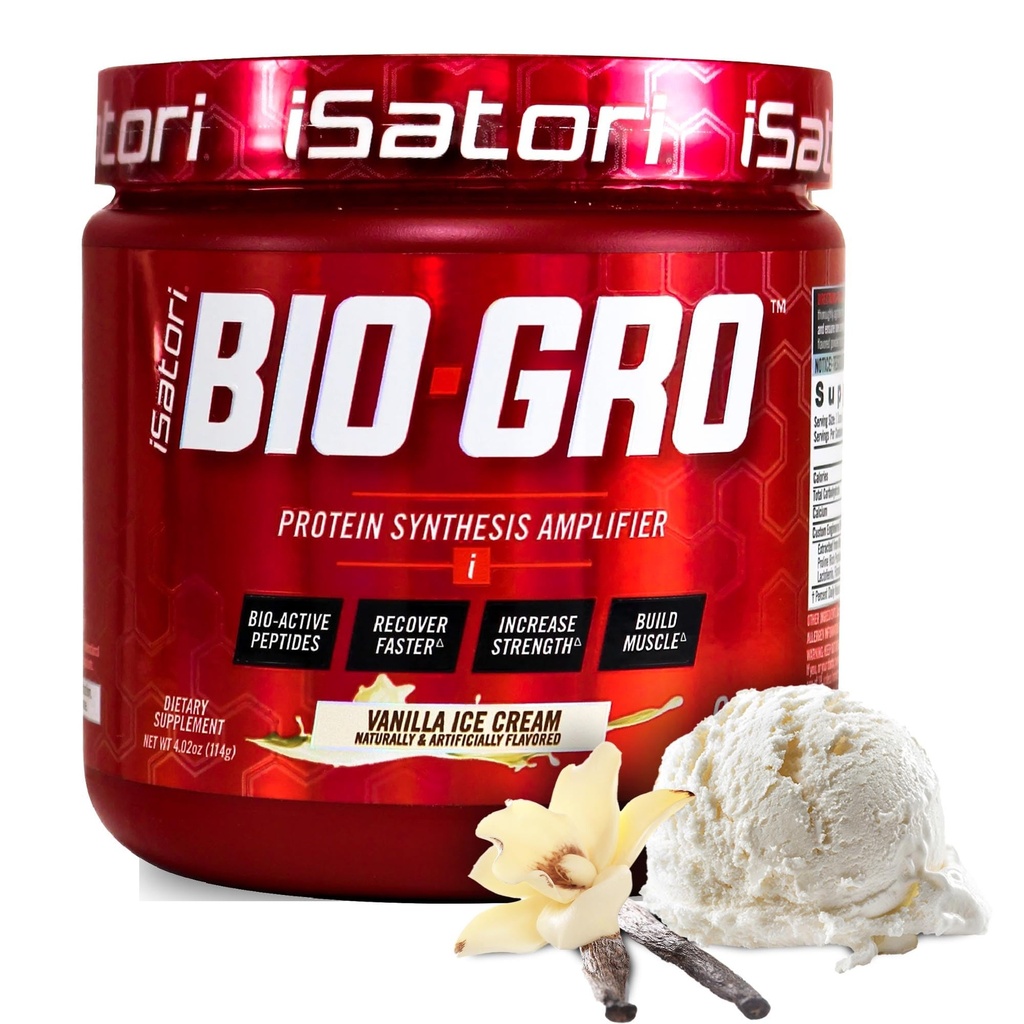 iSatori BIO-GRO חלבון Synthesis Amplifier, עבור שריר התאוששות וצמיחה, משופרת Stimulant חינם Pre-Workout & Colostrum תוספת עם bio-Active Peptides- Vanilla Ice Cream (60 משרתים)