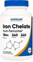Accost Chelated Iron (מ- Ferrochel) 18 מ"ג, 240 קפסולות - Gluten Free, non GMO Iron Chelate תוסף