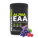 NutraBio Alpha EAA - All-Day Amino Acids לצמיחת שרירים ושיקום - Amino Acids חיוני עם nootropics & Fitogens- Full Spectrum EAA BCAA אבקת - 30 משרתים - Grape Berry Crush