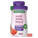 פתרונות אופטיים של Nature's Bounty Optimal Solutions Advanced Hair, Skin and Nails Pectinmies, 2x Biotin Per Serve, No Stick Gummy, Vegetarian Formula, Strawberry Flavor, 200 ct, 100 שרתי Total המשרתים