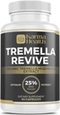 Tremella Mushroom אבקת קפסולות - Compressed White Snow Fungus Mushroom אבקת תוסף - 25% Betacan תוכן, טבעוני & GMO חינם. Snow Fungus אורגני תוספת תוספת תוסף.