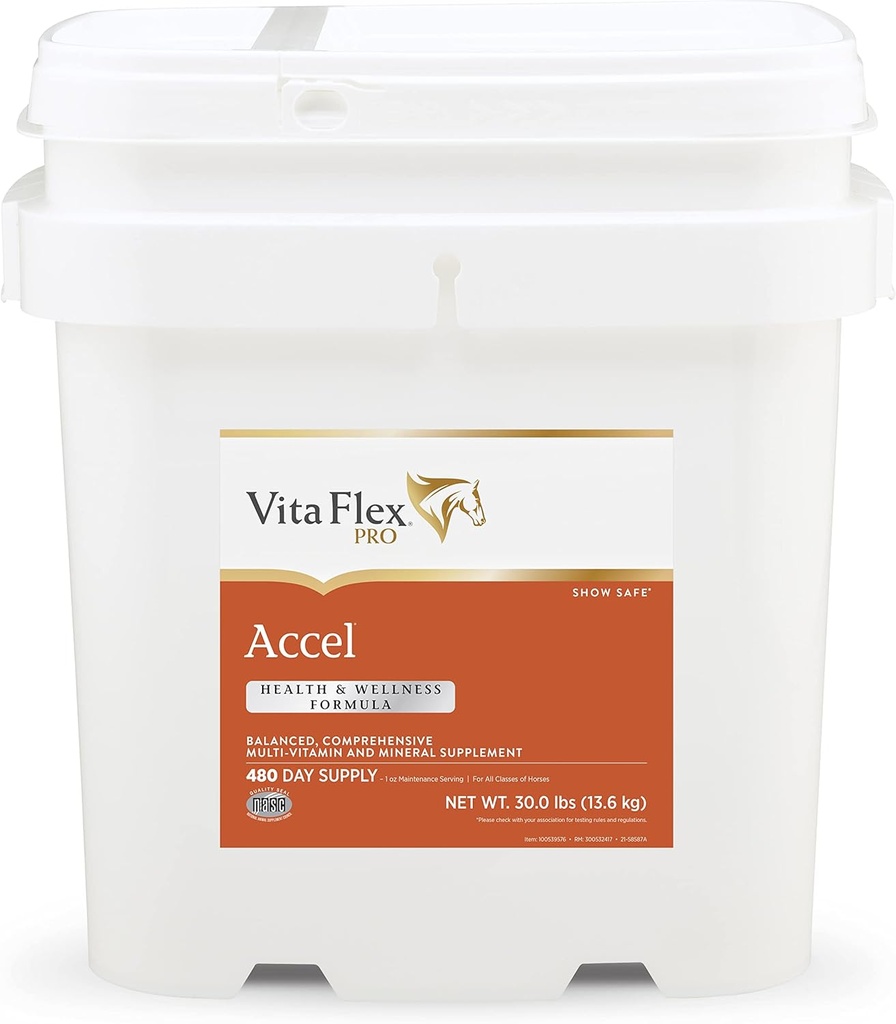 Vita Flex Pro Accel Health & Wellness Formula, תוספת סוסים, 30 פאונד, 480 ימים אספקה