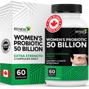 Probiotics for Women 50 מיליארד CFU לכל 2 קפסולות - MAKTREK טכנולוגיה, 4 Probiotic Strains & Prebiotic - תומך ב- Digest Health & Gut Azul - מיוצר בקנדה - 60 קפסולות
