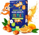 אומגהVia Sugar Free Kids Multivitamin Chewies - כל העת Chewable Gummy ויטמינים לילדים 3, ויטמין A, C, D3, E, B6 & B12, Folate & More, Natural Orange Flavor, 30 הרוזן
