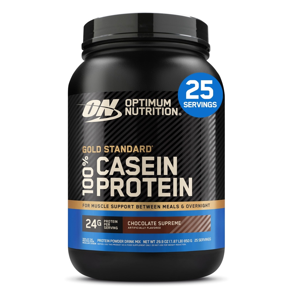 Optimum Nutrition Gold Standard 100% Micellar Casein אבקת חלבון, Slow Digesting, Helps Keep You Full, Overnight השרירים Recovery, השוקולד העליון, 2 פאונד (Packaging May Vary)