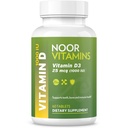 Noor ויטמינים Halal ויטמין D, האליל ויטמין D3, 1000 IU Tablet, תומך העצם, Immune & Heart Health, Non-GMO, Gluten Free & Halal (60 Count)