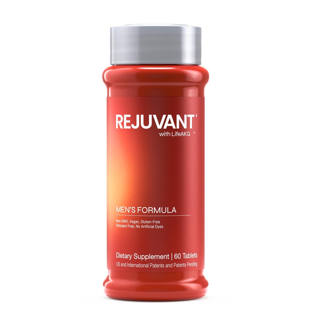 Rejuvant Men's AKG תוסף 1000MG Ultra 98% טהור (Calcium Alpha-Ketoglutarate) עם פטנט AKG ויטמין A Rich Controlled Formula for Longevity, Recovery and Cell Fix, 60 טבליות